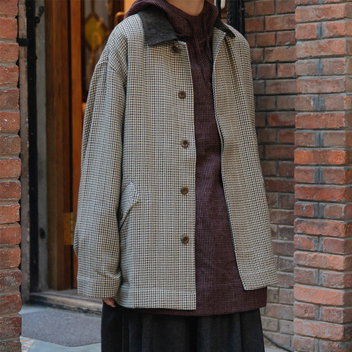 【SALE】AVIVA JIFEI XUE Contrast 羊毛拼色运动夹克短外套女