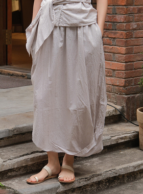 inLESS | Elsa Esturgie plume twisted skirt 纯棉半裙