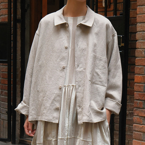 inLESS｜YOKO SAKAMOTO WORK BLOUSE 汉麻衬衫上衣女