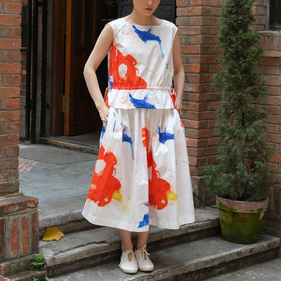 inLESS丨Manuelle Guibal 6817B 背心上衣 6818 纯棉半身裙印花女