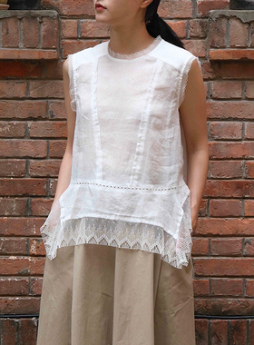 inLESS丨NATIVE VILLAGE No.03 无袖蕾丝衬衫背心上衣女