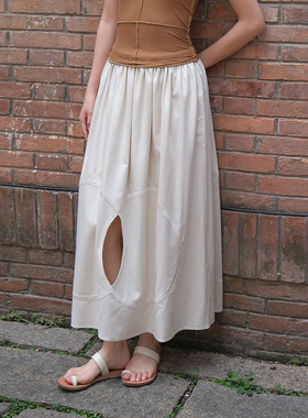 折扣款不退不换 6折 Baserange CHAIN 镂空松紧腰半身裙女