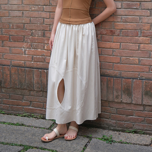 折扣款不退不换 6折 Baserange CHAIN 镂空松紧腰半身裙女