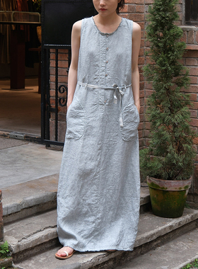 inLESS | HANNOH WESSEL S25128-6 无袖连衣裙女亚麻背心长裙