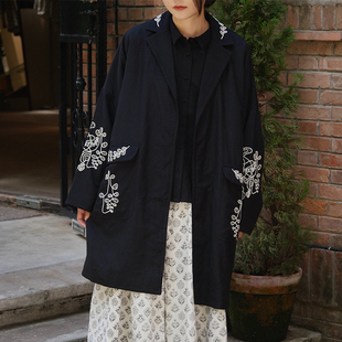 【SALE】AODRESS no.23 aisis lines middle 手织羊毛中长外套女