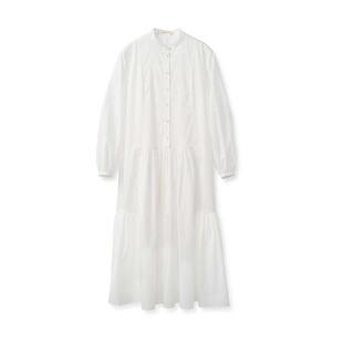 柔软棉布抽褶衬衫 一次走神系列 裙宽松连衣裙女 WHM inLESS