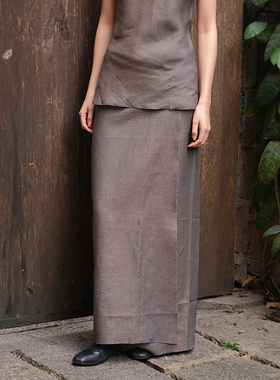 inLESS | Gabriela coll garments LINEN WRAP SKIRT 亚麻半裙