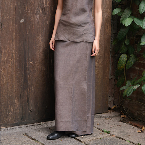 【SALE】Gabriela coll garments LINEN WRAP SKIRT 亚麻半裙