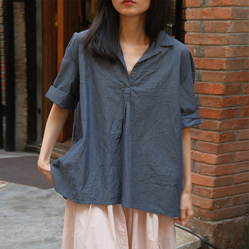 inLESS丨Manuelle Guibal 7048 Vareuse M3/4 LOOMI 纯棉衬衫上衣