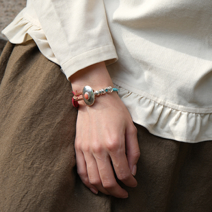 inLESS | Ensage 绿松石玛瑙牛皮绳手链女