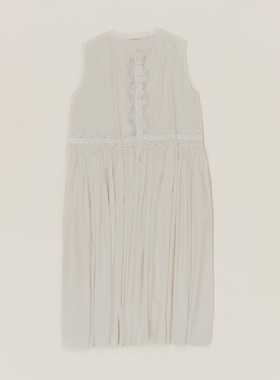 inLESS丨RUNAWAY BICYCLE IRIS NATURAL WHITE 纯棉无袖连衣裙女