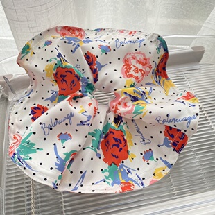 网红春夏碎花加大号发圈30cm大肠圈个性 潮 欧美巴黎风复古彩色韩版