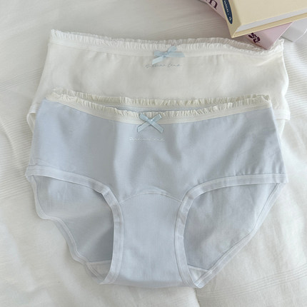 少女的礼物 精致满满蝴蝶结内裤亲肤婴儿棉7A抑菌纯色甜美三角裤