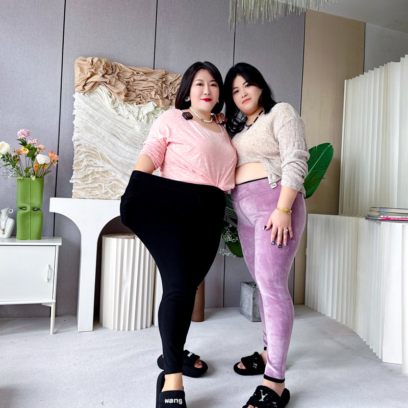 大码打底裤女秋冬季保暖棉裤