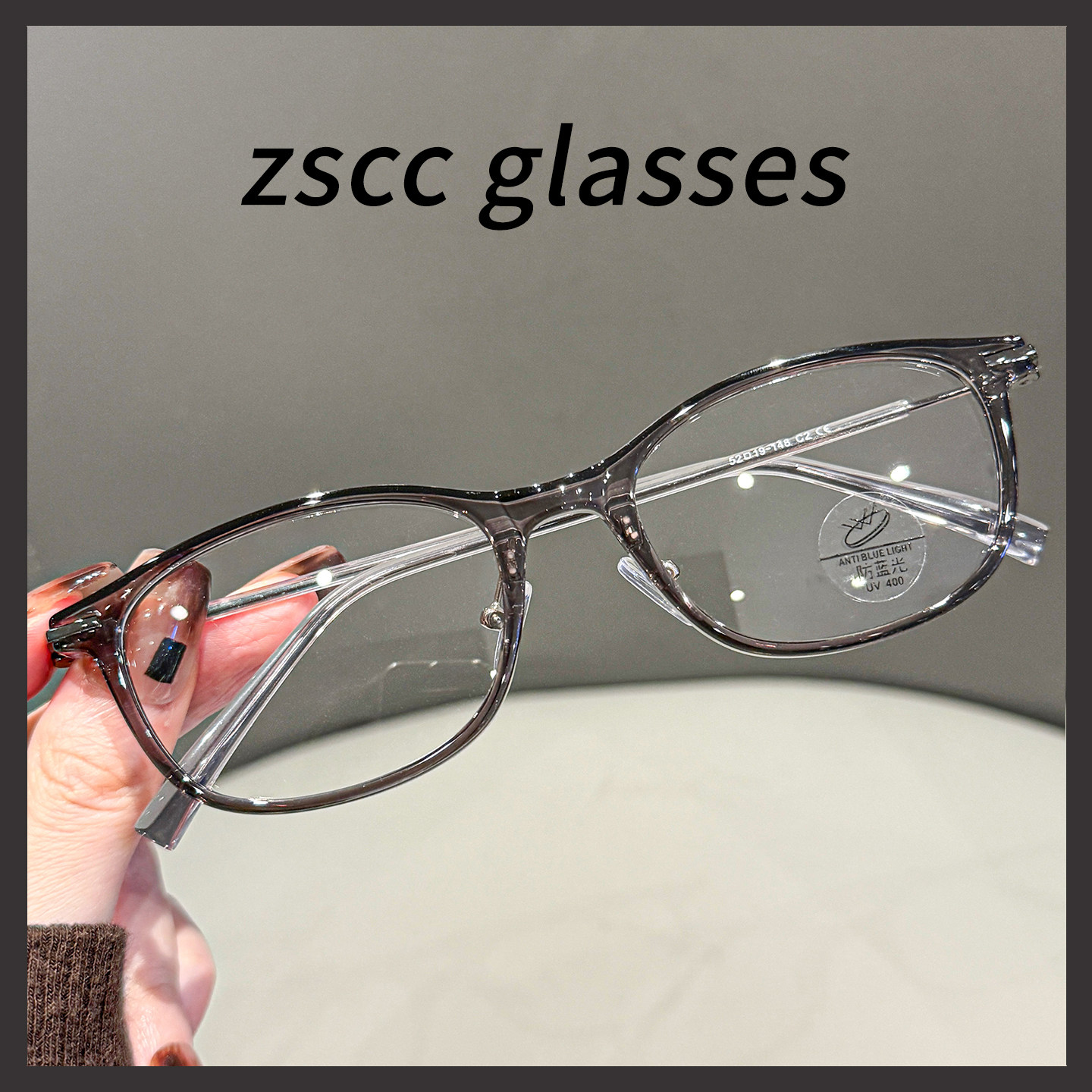 气质窄版小方框眼镜女素颜显白