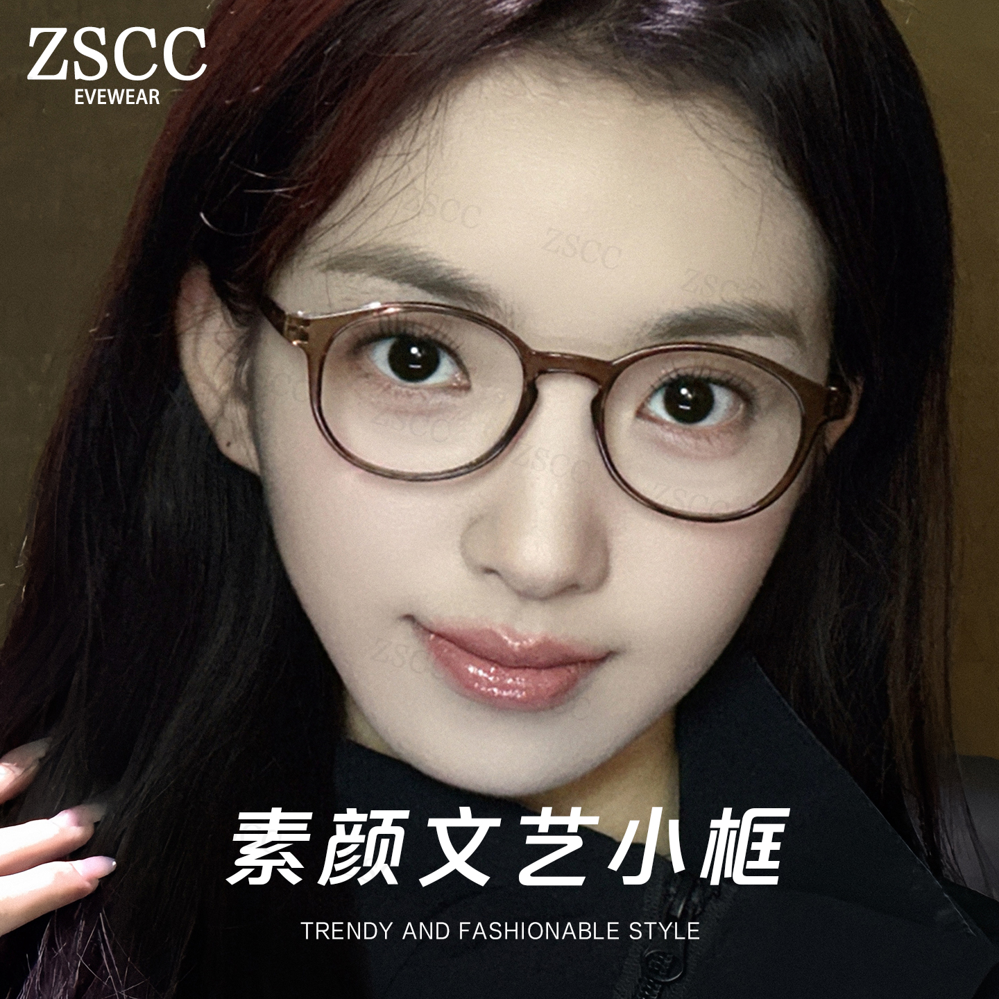 学院风超轻8g小圆框眼镜女