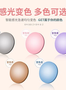 【zscc】1.56 1.61 1.67 感光变色近视防紫外线变粉、蓝、茶、黑