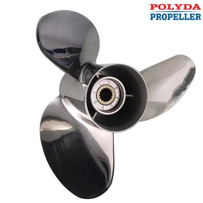POLYDA包邮铃木船外机螺旋桨不锈钢舷外机车叶子船用发动机反水轮
