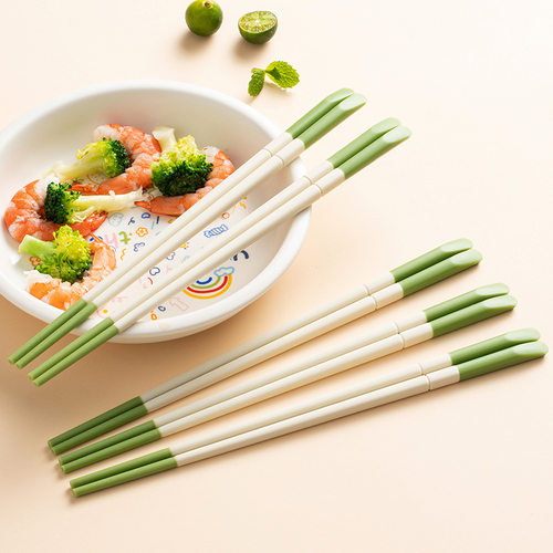奶油风食品级硅胶耐高温分餐筷