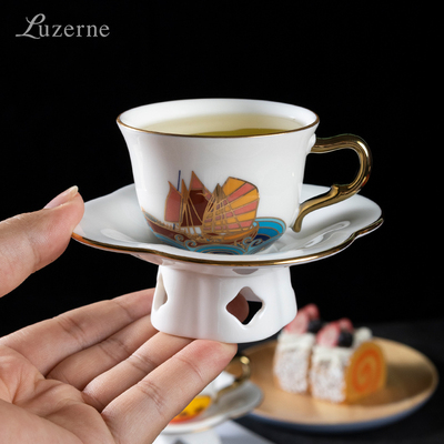 Luzerne陆升丝绸之路描金咖啡杯