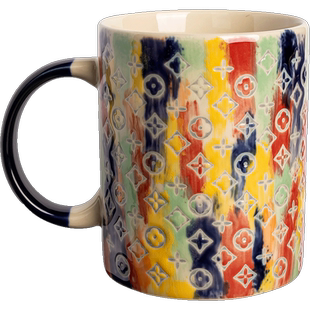 Luzerne陆升新骨瓷彩釉法式渐变马克杯早餐咖啡杯子创意个性潮流