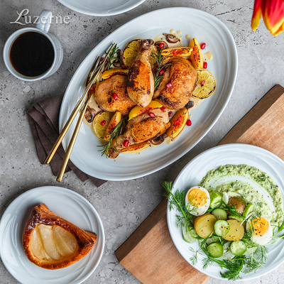 luzerne平盘新骨瓷成人圆形纯色