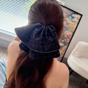 轻奢时尚点钻大裙摆马尾夹高级感气质精致优雅后脑勺发夹发抓头饰