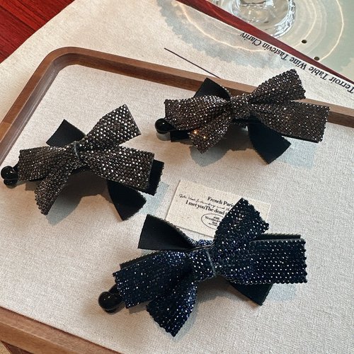 韩国高级感水钻蝴蝶结香蕉夹