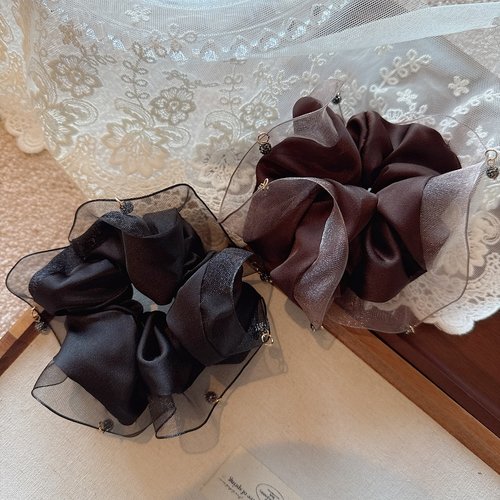 韩国新款欧根纱高级感轻奢大肠圈