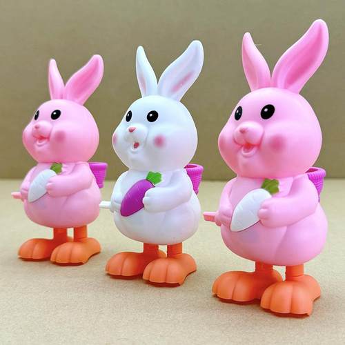 仿真动物可爱蹦跳长耳兔发条玩具