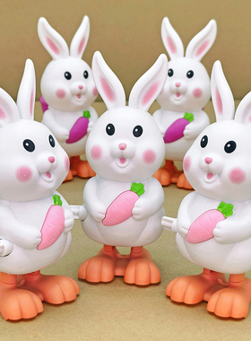 上链弦发条玩具蹦跳长耳兔仿真动物可爱宝宝益智学爬男女孩1-4岁