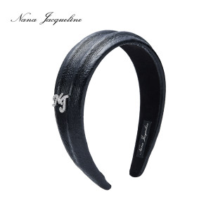 【林允同款】NanaJacqueline新款纹理感皮质宽边发箍女高颅顶头饰