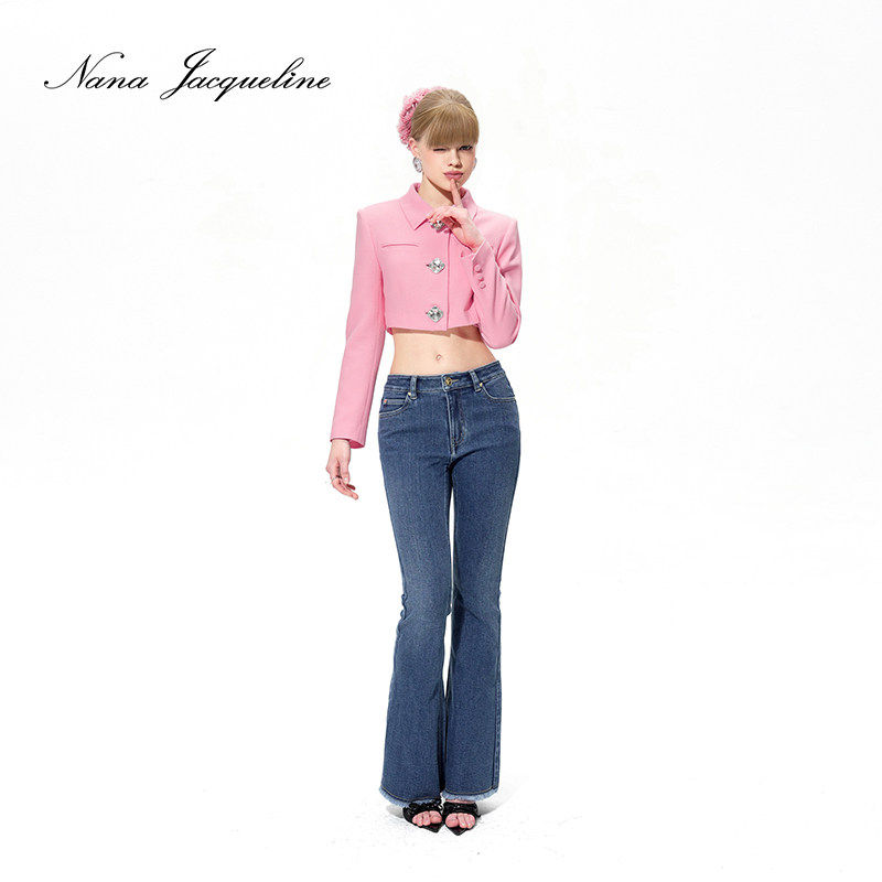 【赵露思同款】NanaJacqueline微喇显瘦流苏牛仔裤女春新款休闲裤