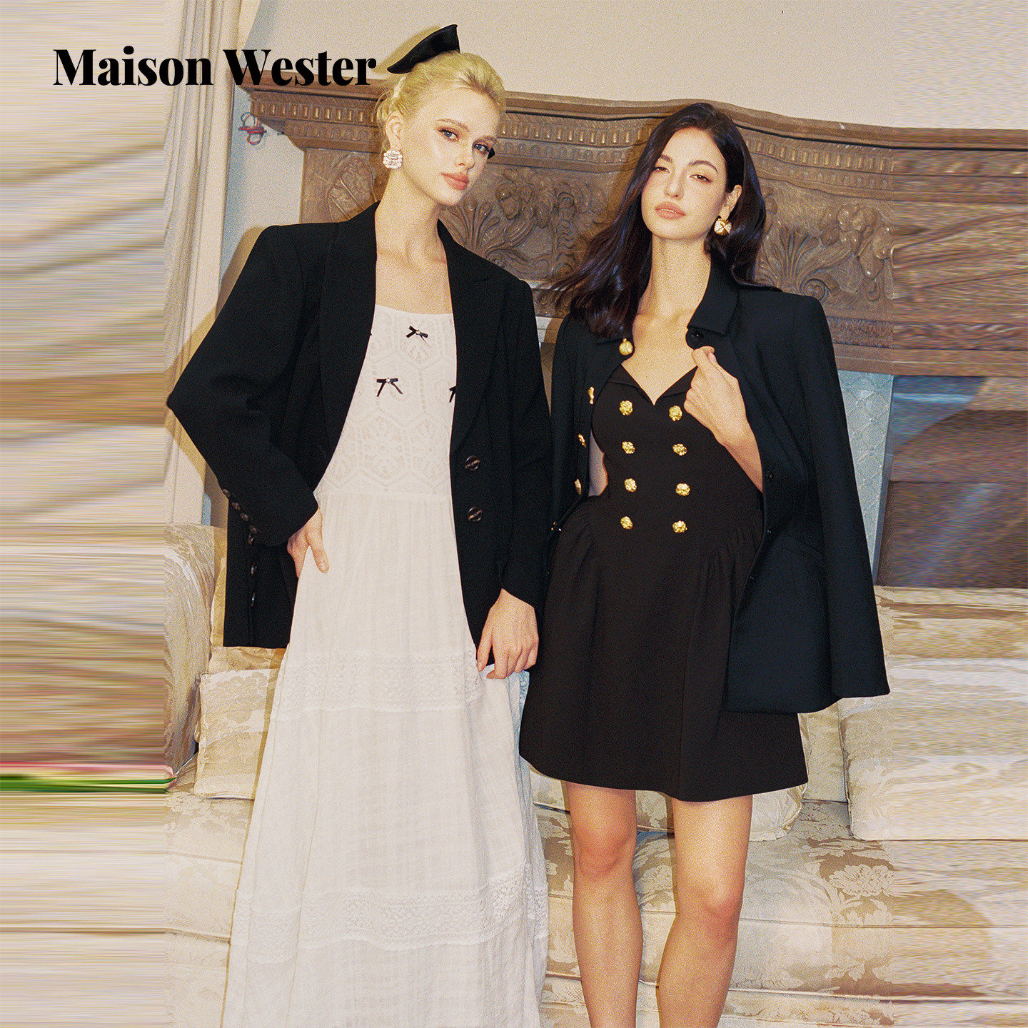 Maison Wester2026春新品甜酷风大阔型西装外套上衣