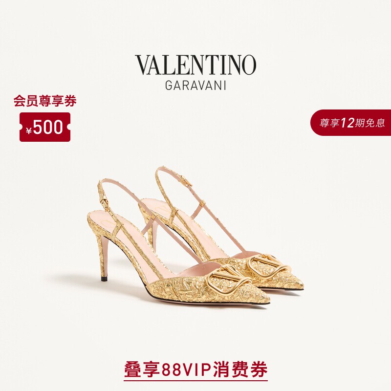 [12期免息]华伦天奴VALENTINO女士VLOGO SIGNATURE后系带高跟鞋