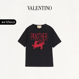 12期免息 印花 华伦天奴VALENTINO女士 LADY T恤 PANTHER