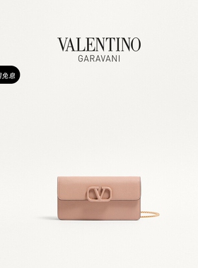 华伦天奴VALENTINO女士 VLOGO SIGNATURE 牛皮革钱包