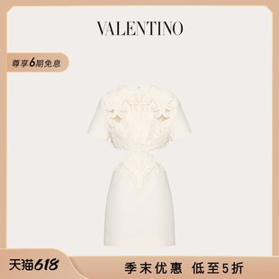 华伦天奴VALENTINO女士CREPE 末优惠 季 COUTURE堆花工艺连衣裙