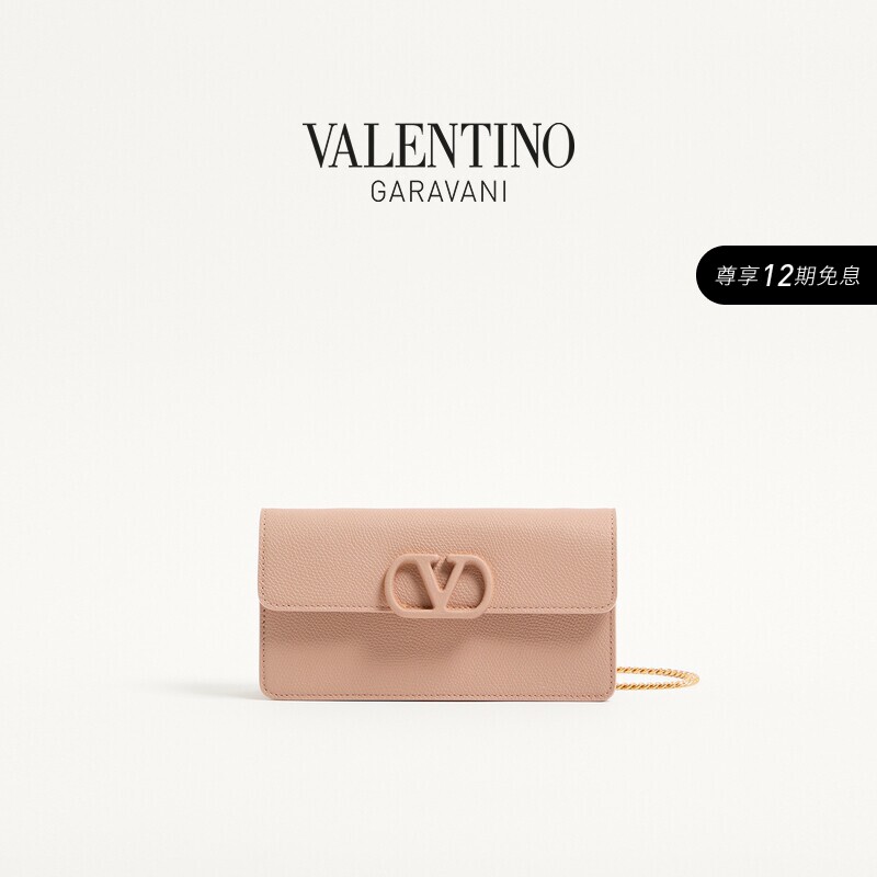 [12期免息]华伦天奴VALENTINO女士 VLOGO SIGNATURE 牛皮革钱包
