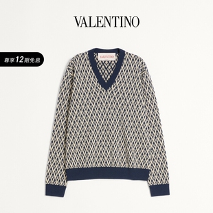 12期免息 华伦天奴VALENTINO男士 提花羊毛衫 TOUTE