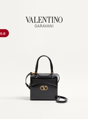 [礼物]华伦天奴VALENTINO女士VAIN-CASE亮面牛皮革保龄球手袋