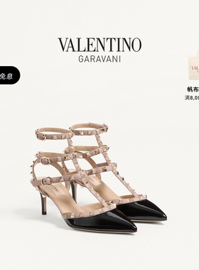 [礼物][6期免息]华伦天奴VALENTINO女士 ROCKSTUD铆钉高跟鞋凉鞋