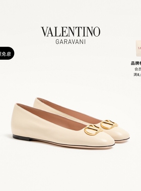 [新品上市]华伦天奴VALENTINO女士VLOGO SIGNATURE羊皮革芭蕾舞鞋