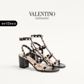 华伦天奴VALENTINO女士 12期免息 ROCKSTUD牛皮革铆钉凉鞋 礼物
