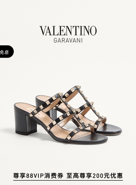 [礼物][6期免息]华伦天奴VALENTINO女士 ROCKSTUD 铆钉高跟凉鞋