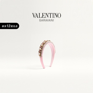 华伦天奴VALENTINO女士羊毛和桑蚕丝刺绣发箍 12期免息