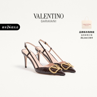 华伦天奴VALENTINO女士 SIGNATURE 后系带高跟鞋 VLOGO