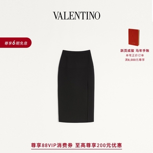 [礼物][6期免息]华伦天奴VALENTINO女士羊毛绉纱迷笛半裙