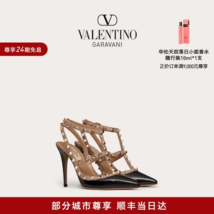 华伦天奴VALENTINO女士 漆皮铆钉高跟鞋 ROCKSTUD 24期免息