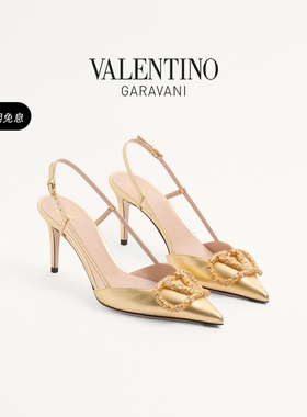 华伦天奴VALENTINO女士 VLOGO SIGNATURE 羊皮革高跟鞋